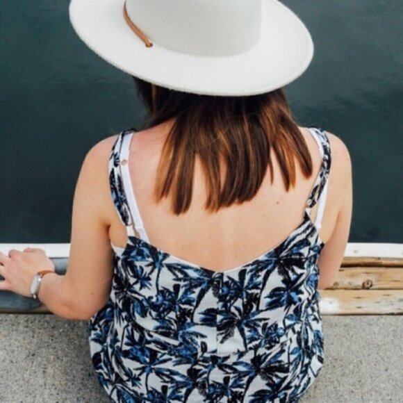 Dainty Hooligan Dress M NWT Maxi Blue Palm Tree Vacation Tropical Trip Island - Picture 7 of 12